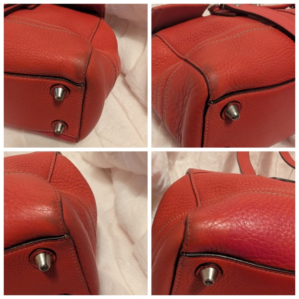 Coach Red Orange Hamilton Turnlock Caryall Shoulder Bag F13091 - Picture 5 of 14